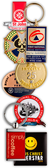 metal badges, keyrings and lapel pins